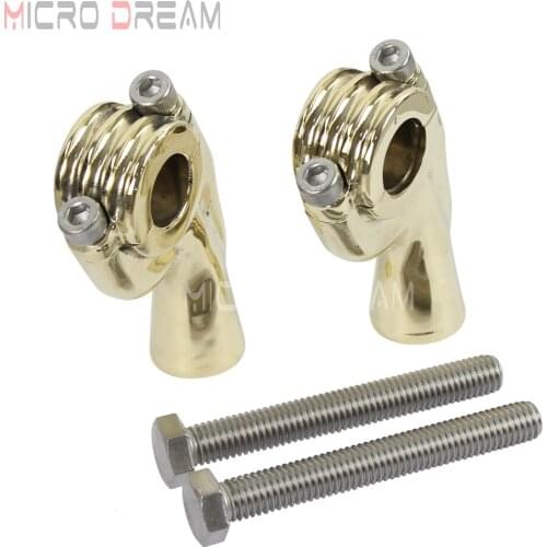 Brass 7/8'' Handlebar Pullback Riser Rough Craft 22mm 1 Inch Bar Mount Clamp for Harley Sportster Dyna Street Fat Bob Chopper