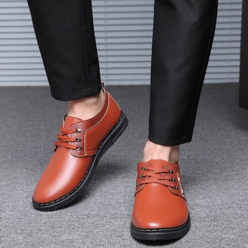 2019 autumn Fashion Men Round Toe Oxfords Men Shoes Lace Up Designer Luxury high quality Men Formal dress Shoes man shoes C1-09