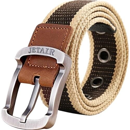 Mens Pin Buckle Canvas Belt Mens Youth Casual Pants Belt Korean Students All-match Alloy Buckle Belt