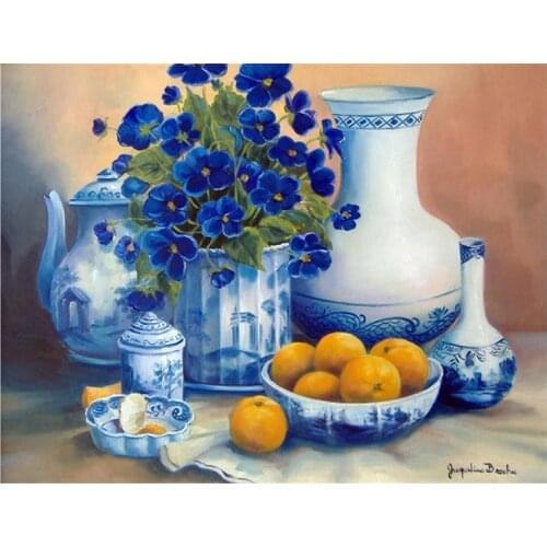 5D DIY Kitchen Flower Diamond Embroidery Diamond Painting Kits for Full Round/Square Rhinestone Embroidery Mosaic Needle