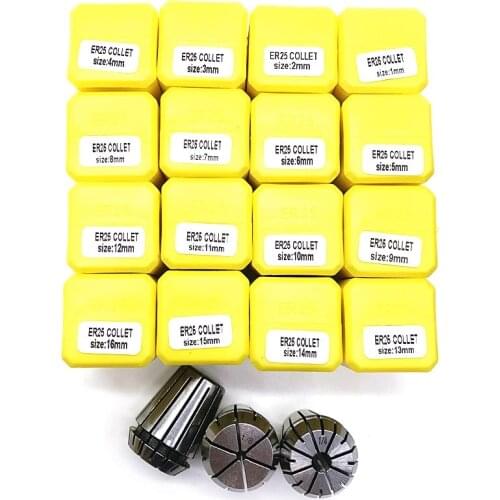 ER25 Spring Collet Set, ER25 1-20MM Accuracy Spring Collet Chuck Set for CNC Engraving Machine & Milling Lathe Tool Holder