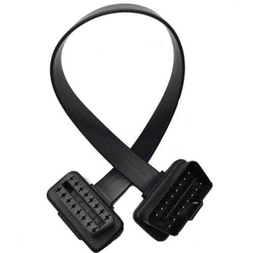 OBD16 Pin OBD2 Extension Cable Male to Female Connection Flat Line Diagnostic Cable for Cars