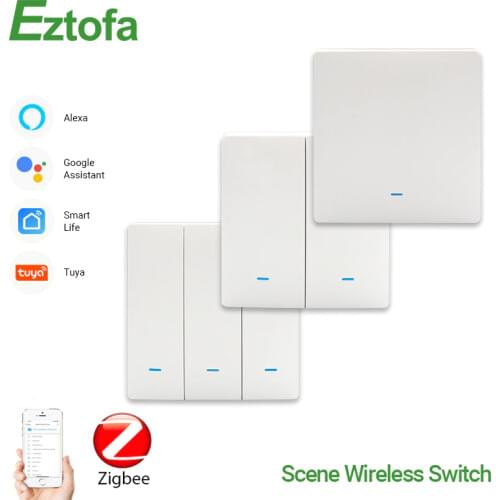 Tuya ZigBee Battery Switch, Scene Panel Switch One Button Automation Working With TuYa ZigBee Hub, One-Click Linkage