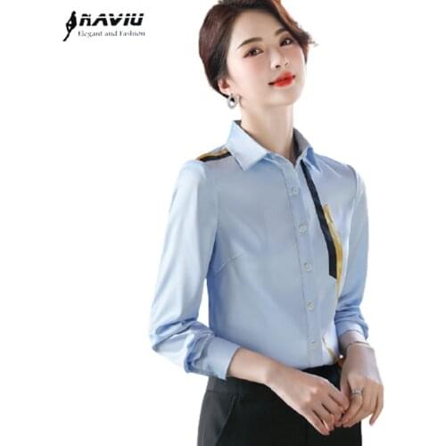 Professional Shirt Women Long Sleeve Temperament 2021 Spring New Formal Fashion Slim Chiffon Blouses Office Ladies Work Tops