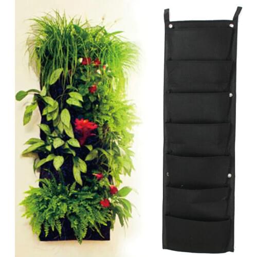 Garden Planter Windspeed 7 Pockets Vertical Wall Mounted Planter Grow Pot Bag Balcony Flowers Vegetables Plant hanger Holder