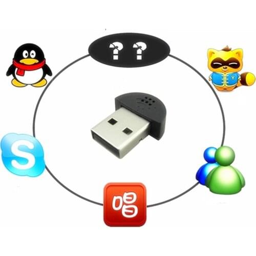 Super Mini USB 2.0 Microphone MIC Audio Adapter Portable Studio Speech Driver Free for Laptop/Notebook/PC/MSN/Skype