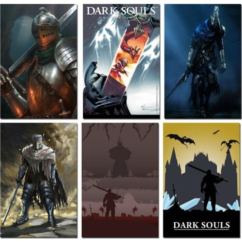 Dark Souls Hot Game Art Prints Silk Canvas For Wall Pictures Room Decoration-008