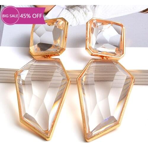 Clear and Pure Resin Drop Earrings Like Crystal Hanging Elegant Irregular Dangle Earrings Fine Jewelry for Women