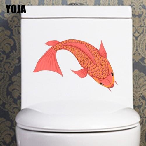 YOJA 14.2*24.3CM Fish Swimming BedRoom Home Decor Toilet Decal Wall Sticker Modern Art T3-0850