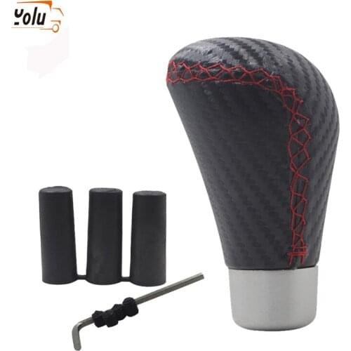 YOLU Universal Car Gear Shift Knob Manual Transmission Auto Shift Knob Stitched Cover Shifter Lever for Honda Toyota Nissan