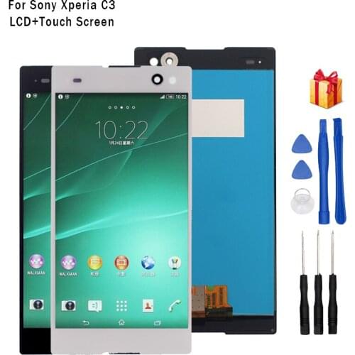 For SONY Xperia C3 LCD Display Digitizer Sensor Glass Panel Assembly For SONY Xperia C3 D2533 D2502 Display Screen LCD Parts