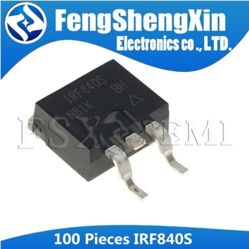 100pcs/lot New IRF840STRPBF IRF840S F840S TO-263 N-channel 800V 8A Power MOSFET
