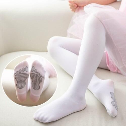 3-14Ys Summer Spring Kids Pantyhose Ballet Dance Tights for Girls Stocking Stretch Trouser Children Velvet Solid White Pantyhose