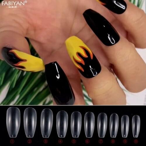 500Pcs Full Half-cover Natural White Clear Colour Fake Nail Art Tips Acrylic UV Gel French False Manicure Salon DIY Sticker Tool