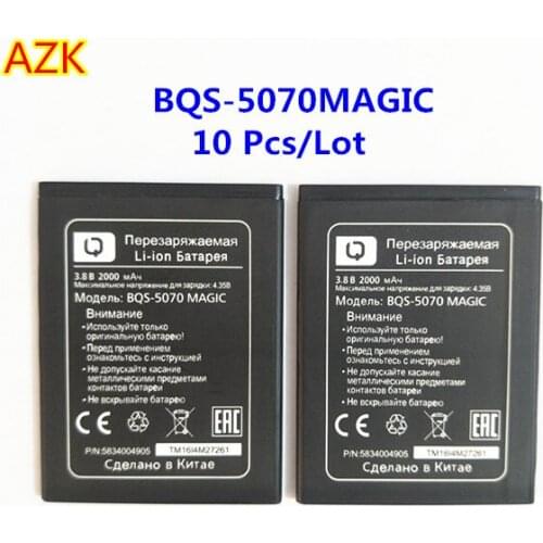 AZK 10PCS/Lot 100% High Quality BQS-5070 BQS 5070 BQS5070 Battery for BQ BQS-5070 Magic Nous NS 5004 mobile phone + Track Code