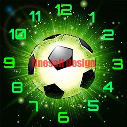 New style 5d diamond painting clock football diamond embroidery full set clock football diy frame decoration home diamond mosaic