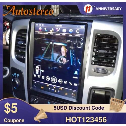 Android 9 4+64GB 12 Inch For Dodge RAM 1500 2500 2013-2017 Car GPS Navigation Auto Stereo Multimedia Player Radio Tape Recorder