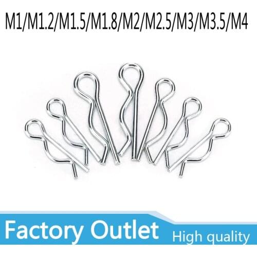 50pcs 20pcs Carbon Steel Anti-rust Hair Pin Hitch Retaining R Clip Cotter Spring Pin M1 M1.2 M1.5 M1.8 M2 M2.5 M3 M3.5 M4