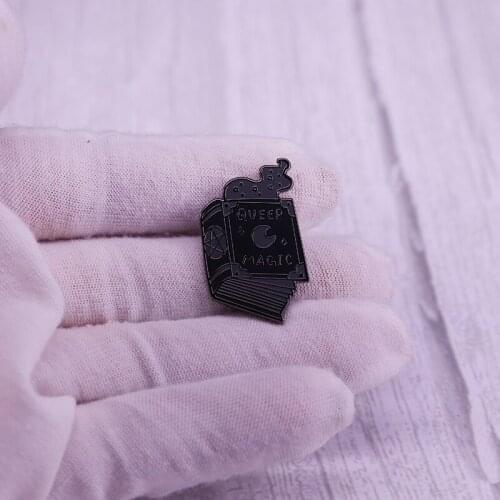 Book Of Shadows LGBT witch pride lapel pin