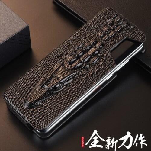 Genuine Leather Phone Case For Samsung Galaxy Fold 5g W20 Cases Shockproof Shell For galaxy fold 5G W2020 W20 F9000 Cover