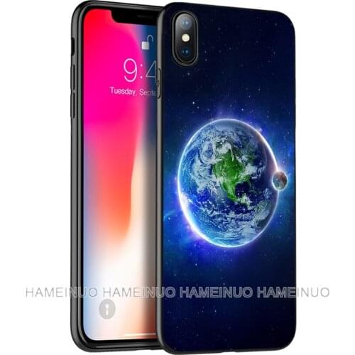 Black tpu case for iphone 5 5s SE 2020 6 6s 7 8 plus X 10 XR XS 11 pro MAX silicon cover outer space planets stars
