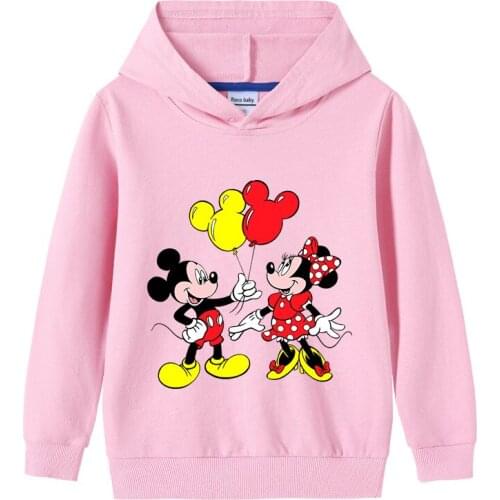 Disney Mickey Minne Mouse Baby Jacket Cosplay Hoidies Long Sleeve Hoody Kids Girls Sports Sweatshirt Tops Coat Children Clothing