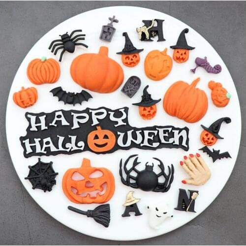 Halloween fondant mold Easter skull spider pumpkin chocolate silicone mold diy cake decoration