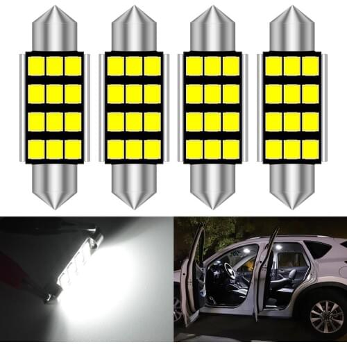 4pcs Canbus C5W C10W LED Festoon 31mm 36mm 39mm 41mm Car Interior lights Dome Reading License Plate Lights 12V 6000K White