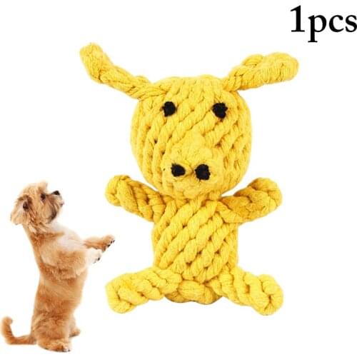 Dog Rope Toy Bite Resistant Puppy Chew Toy Pig Shape Kitten Pet Teeth Cleaning Toy Pet Interactive Toy Cotton Rope Pet Supply