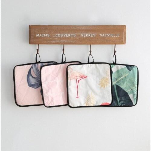 Insulation placemat Nordic wind green plant creative plus cotton thick anti-scalding mat cloth