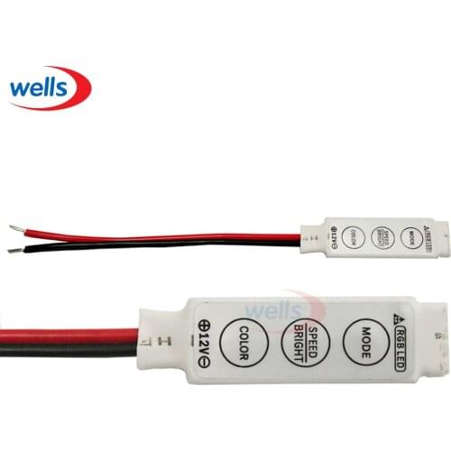 10 pieces DC12V 24V Mini 3key RGB controller For 5050 3528 2835 LED Strip light tape lamp