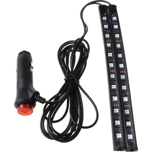 New White 2X12 LED Car Interior Footwell Floor Decor Atmosphere Light Neon Strip