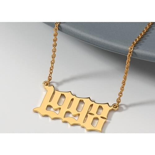Custom Year Number Necklaces for Women Custom Year 1990 1995 1996 1997 1998 1999 2000 2019 Christmas Gifts from 1985 to 2019