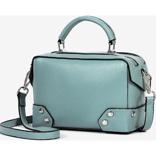 New Portable Genuine Leather Small Women Bag Ladies Shoulder Messenger Bags Handbag Simple Fashion Females Crossbody Bag Flap