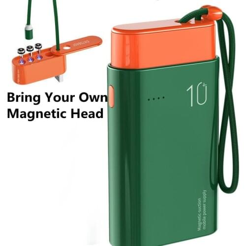 Power Bank 10000mAh Comes With Three-in-one Magnetic Data Dable Portable Power Bank External Battery For iphone Xiaomi Huawei
