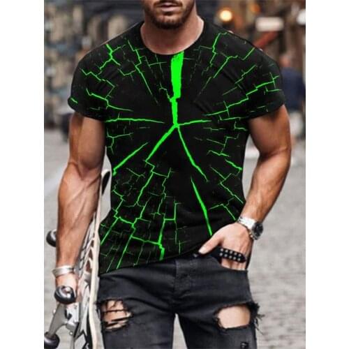 Casual mens summer T-shirt, irregular 3D printed breathable T-shirt, oversized sports T-shirt, short sleeve T-shirt,xxs-6xl