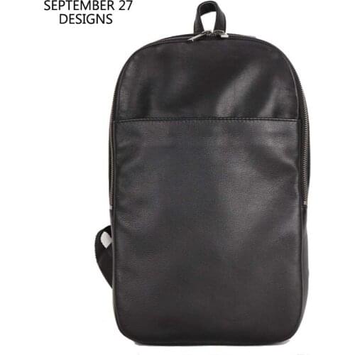 New Style Backpacks Genuine Leather Top-end Handmade Casual Day Packs 100% Cowskin Men Slim Backpack Women Small Travel Bag