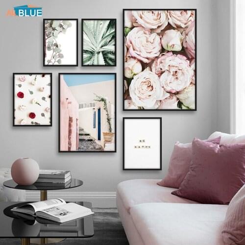 Nordic Posters And Prints Canvas Flower Landscape Green Plant Leaves Wall Art Canvas Painting Wall Picture For Living Room Quote