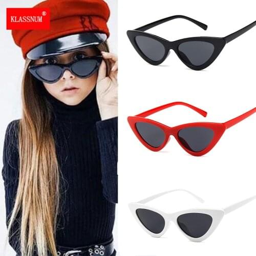 1PC Cat Eye Kids Sunglasses Fashion Brand Child Sun Glasses Anti-uv Baby Sun-shading Girl Boy Sunglass Plastic Goggles Outdoor