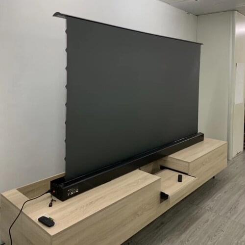 TRINOVISUALS 135 - 150Inches Short Throw Laser 4k Foldaway Floor Rising Projector Screen