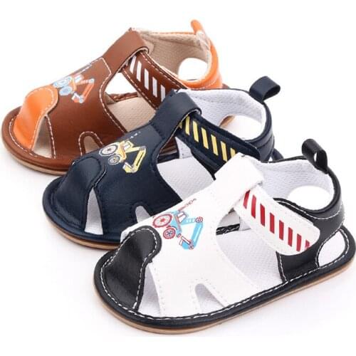 Fashion Baby Boys Shoes Soft Rubber Sole Infant Summer Outdoor Shoes Antislip Toddler PU First Walkers 0-18 Months