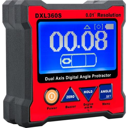 GVDA Dual Axis Digital Angle Protractor Inclinometer 360° Magnetic Base Goniometer Electronic Level Measuring Tools Angle Finder