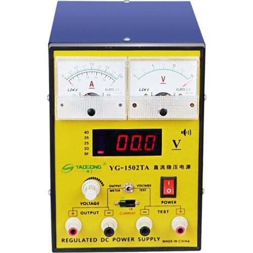 YAOGONG 1502TA Regulated DC power supply Beep buzzer alarm Mobile phone appliance repair Signal detection adjustable 15V 2A