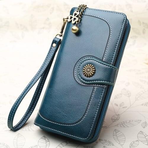 New Leather Women Wallet High Quality Zipper Purse Card Holder Coin Long Clutch Mobile Phone Bag Ladies Wallets Designer Purses