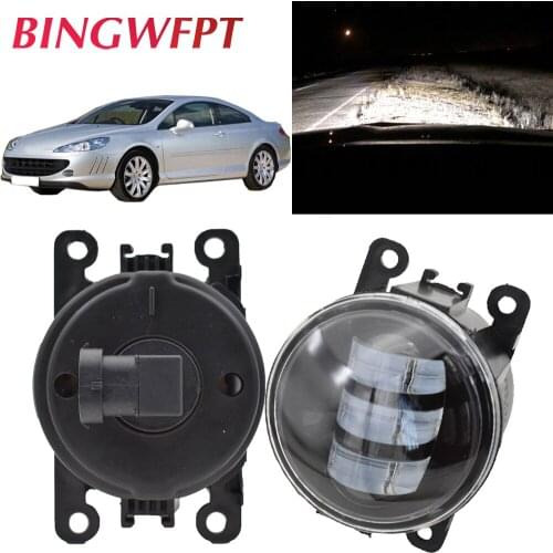 1Pair For Peugeot 407 Coupe 6C_ 2005 2006 2007 2008 2009 2010 2011 Car H11 Interface 12V LED Fog Light