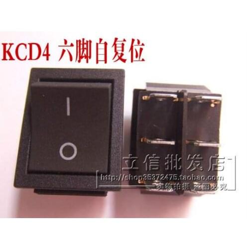 10pcs rocker switch 6pin 2 gear Self reset KCD4 2*2 ON-ON for power supply