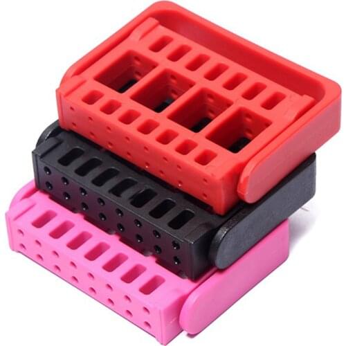 16 Holes Portable Nail Polishing Drill Bit Holder Sanding Head Display Stand Storage Rack Shelf Adjustable Angle Manicure Tool