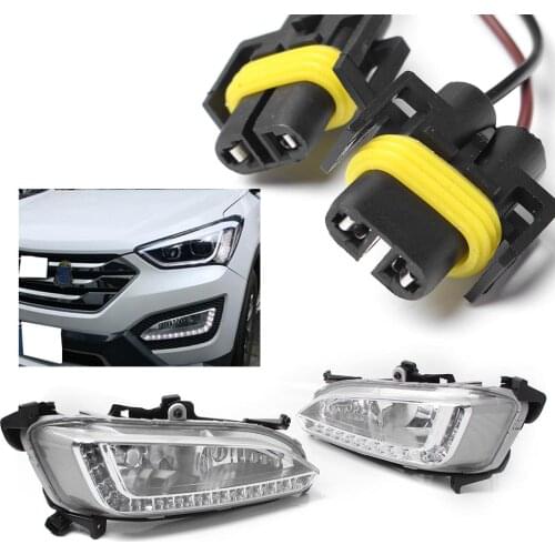2Pcs Car LED Fog Light Daytime Running Light Day Driving Lamp For Hyundai IX45 Santa Fe 2013 2014 2015