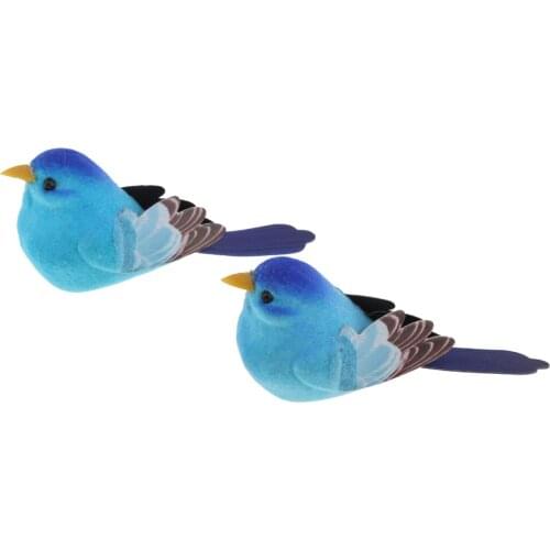 2 Pieces Realistic Artificial Foam Mini Birds Home DIY Crafts Decorations