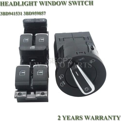 2Pcs Headlight Master Window Switch For VW Golf Jetta MK4 Bora Passat 3BD941531,3BD959857,3BD 941 531A,3BD 959 857